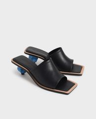 CHARLES & KEITH - Giày cao gót hở mũi Leather Sculptural