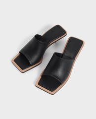 CHARLES & KEITH - Giày cao gót hở mũi Leather Sculptural