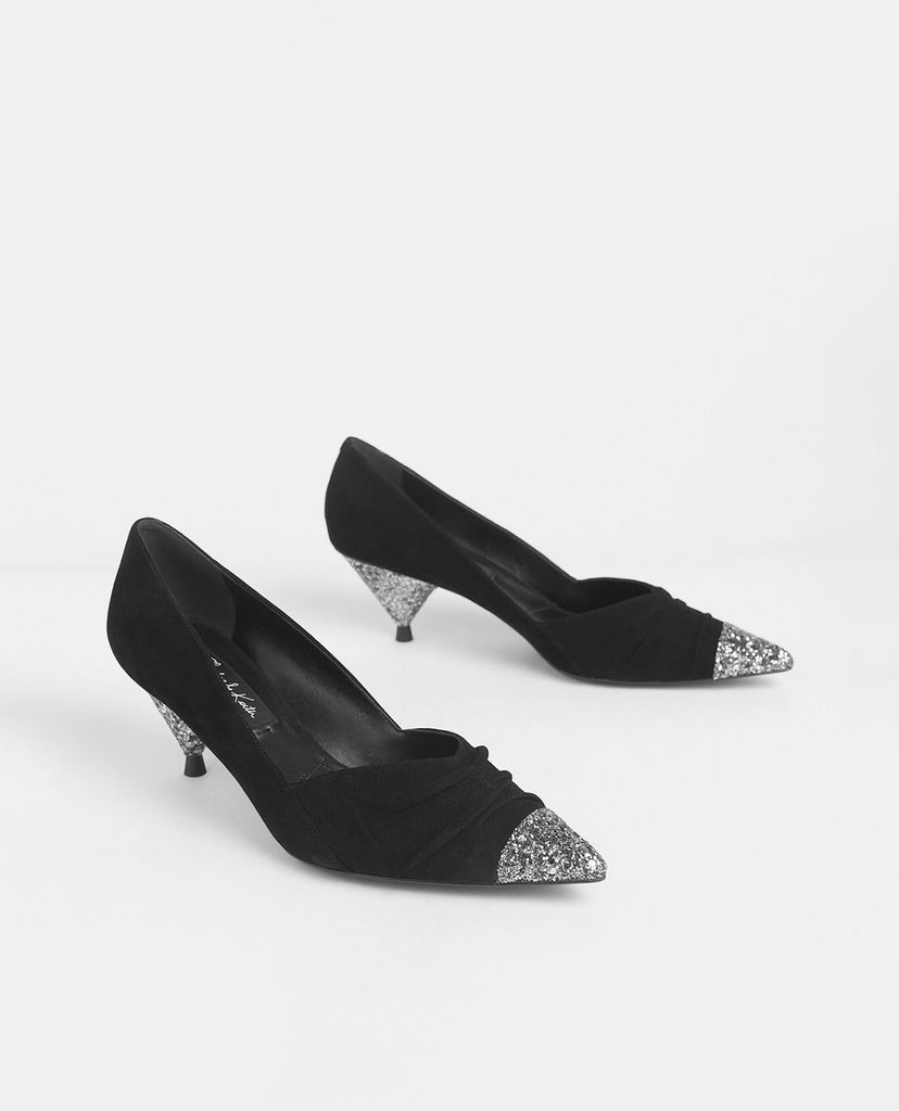 CHARLES & KEITH - Giày cao gót mũi nhọn Glitter Cone