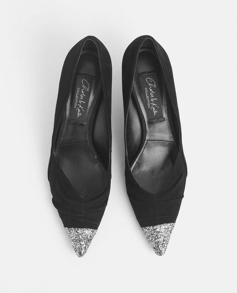 CHARLES & KEITH - Giày cao gót mũi nhọn Glitter Cone