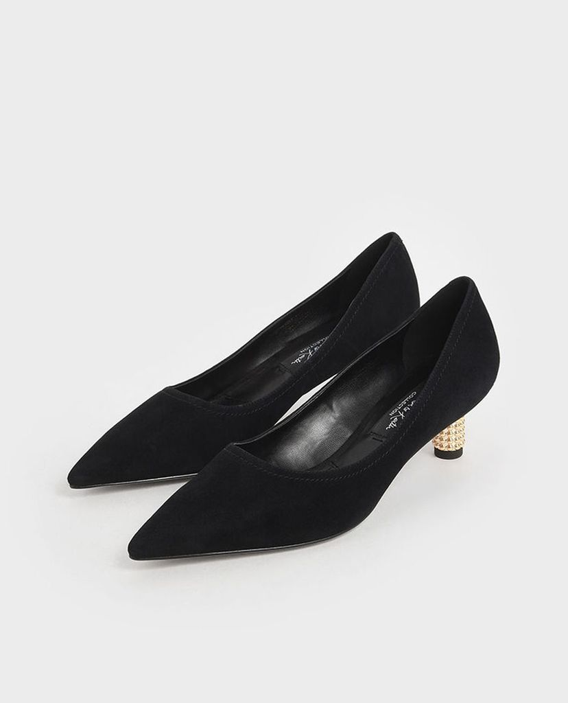 CHARLES & KEITH - Giày cao gót mũi nhọn Embellished Kitten