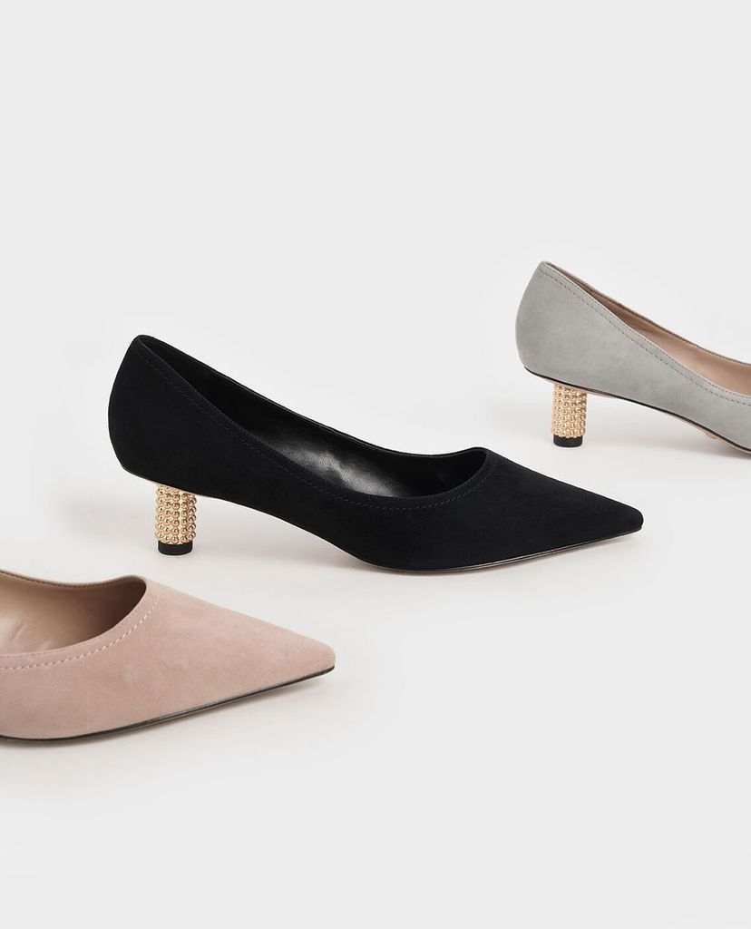 CHARLES & KEITH - Giày cao gót mũi nhọn Embellished Kitten