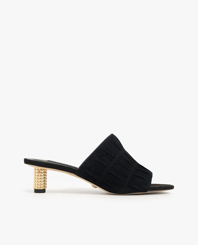 CHARLES & KEITH - Giày cao gót hở mũi Embellished Heel Ruched