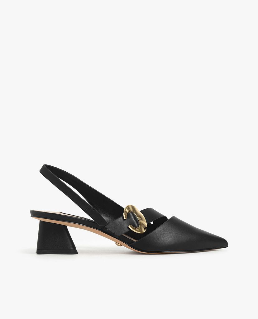 CHARLES & KEITH - Giày cao gót mũi nhọn Leather Hammered