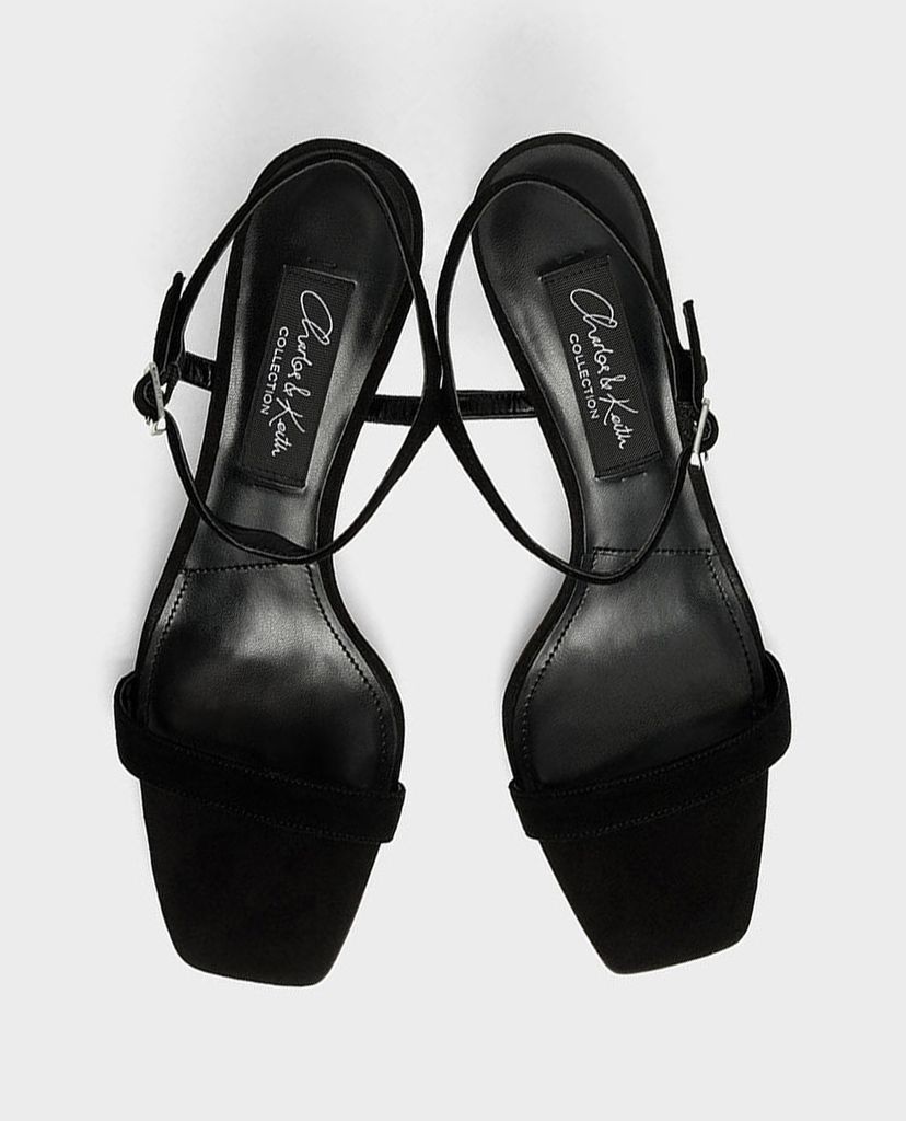 CHARLES & KEITH - Giày sandal cao gót Metallic Leather Chrome