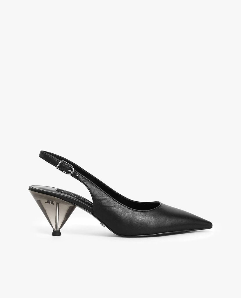 CHARLES & KEITH - Giày cao gót mũi nhọn Leather Cone
