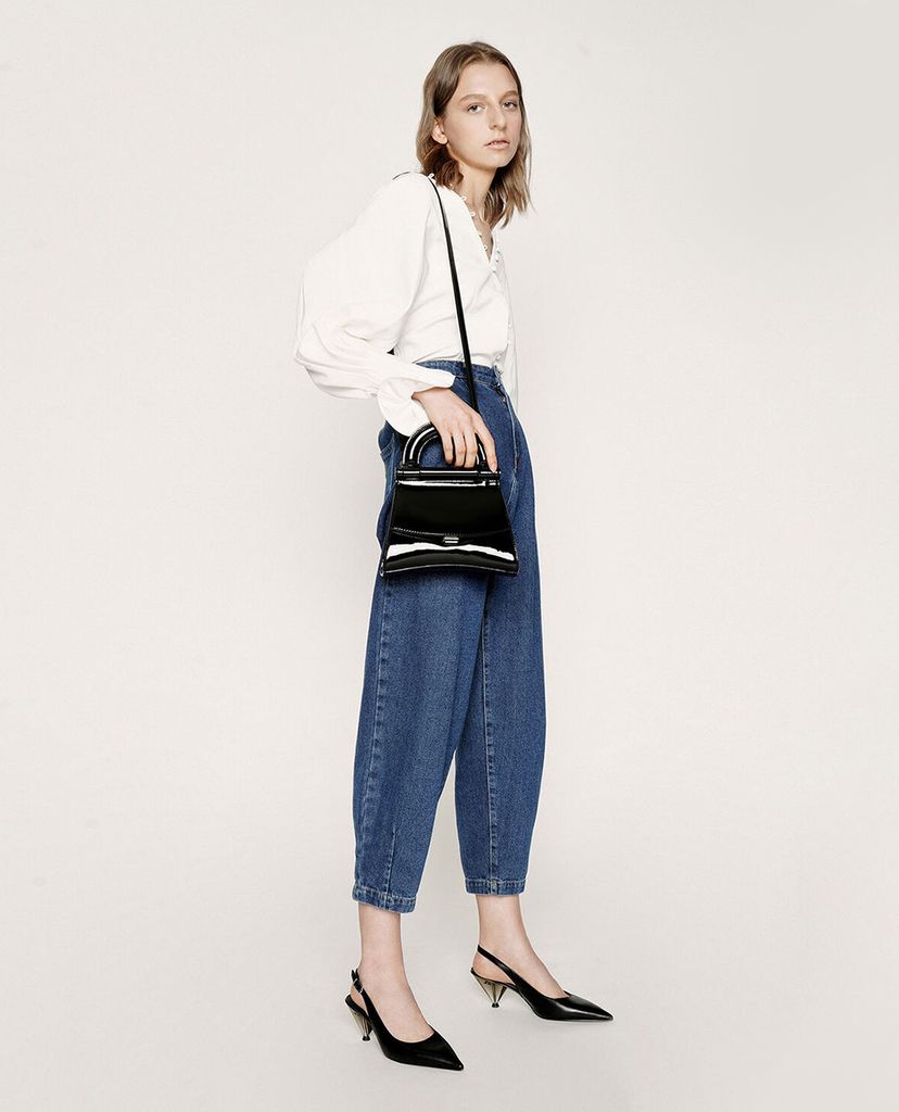 CHARLES & KEITH - Giày cao gót mũi nhọn Leather Cone
