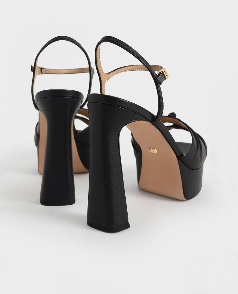 CHARLES & KEITH - Giày cao gót hở mũi Leather Knot Detail