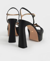 CHARLES & KEITH - Giày cao gót hở mũi Leather Knot Detail