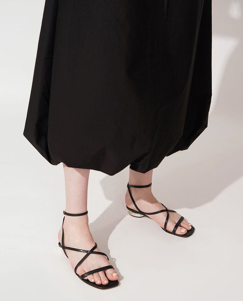 CHARLES & KEITH - Giày sandal nữ quai mảnh Leather Strappy