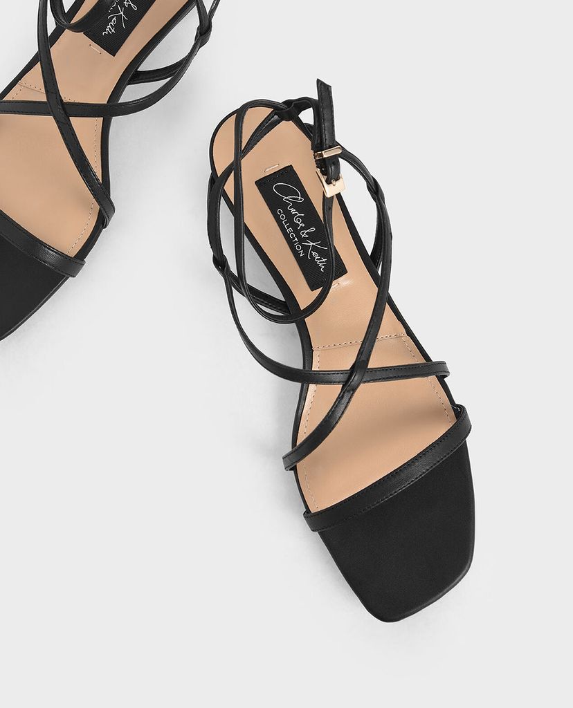 CHARLES & KEITH - Giày sandal nữ quai mảnh Leather Strappy