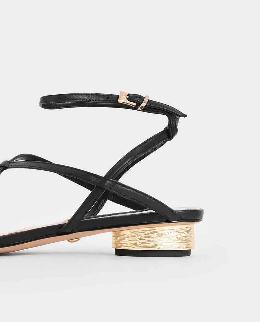 CHARLES & KEITH - Giày sandal nữ quai mảnh Leather Strappy