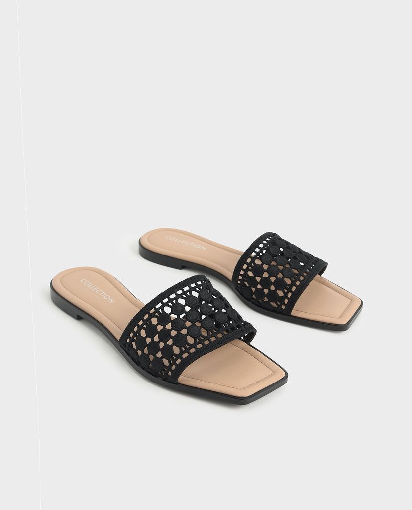 CHARLES & KEITH - Dép nữ quai ngang Asymmetric Toe Crochet