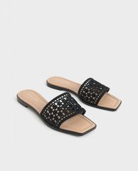 CHARLES & KEITH - Dép nữ quai ngang Asymmetric Toe Crochet