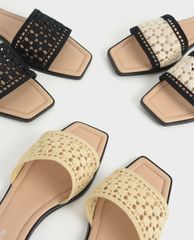 CHARLES & KEITH - Dép nữ quai ngang Asymmetric Toe Crochet