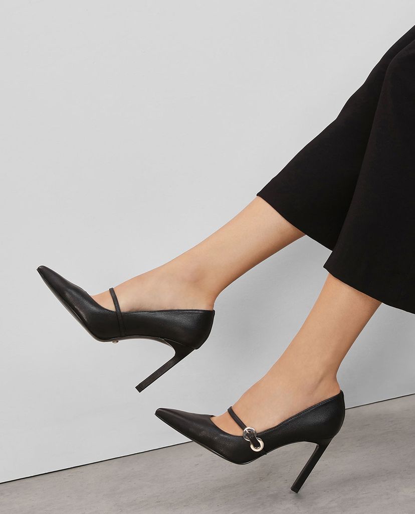 CHARLES & KEITH - Giày cao gót mũi nhọn Leather Infinity