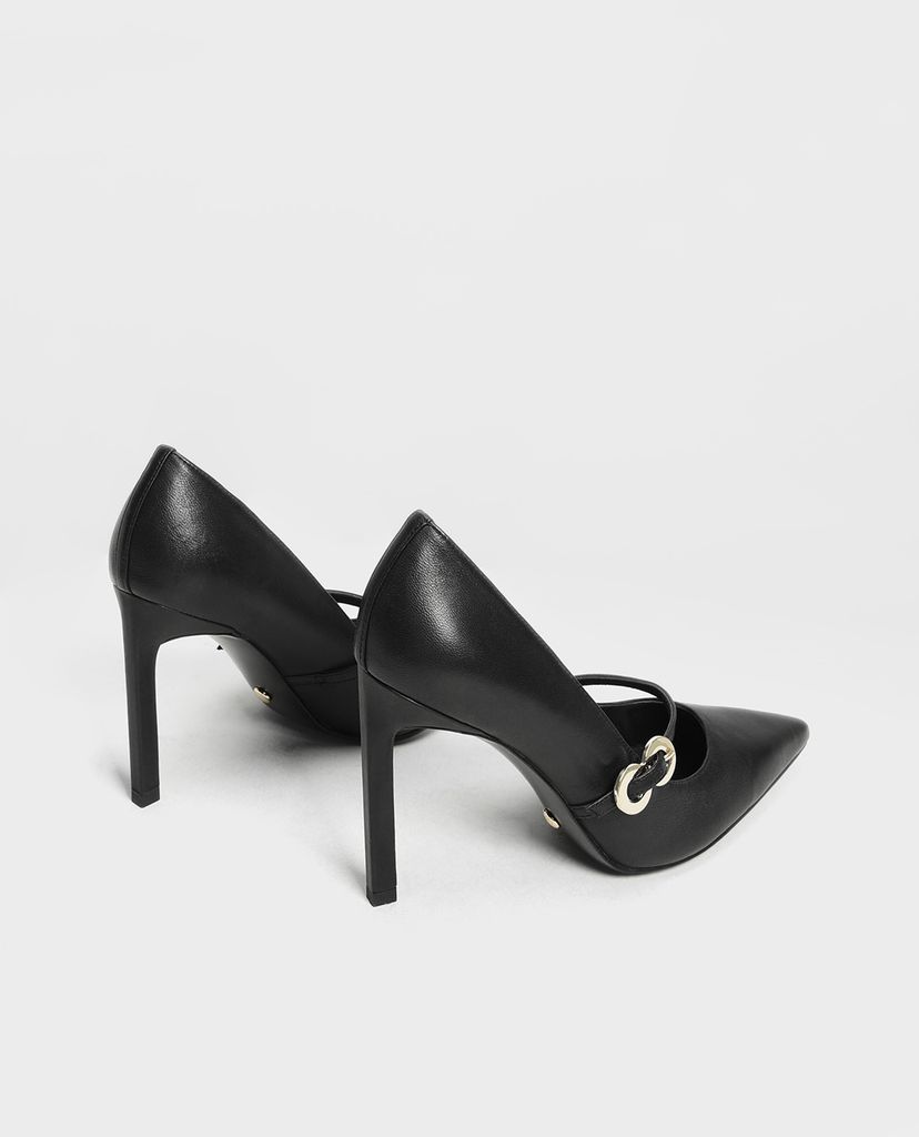 CHARLES & KEITH - Giày cao gót mũi nhọn Leather Infinity