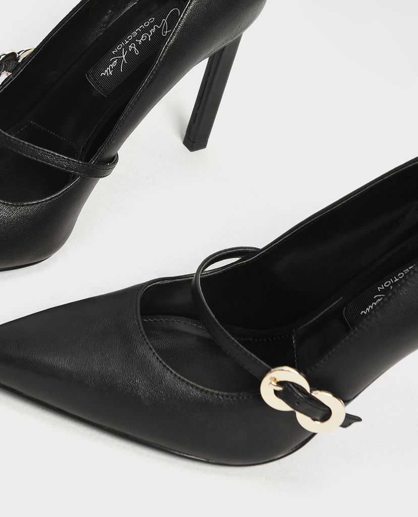 CHARLES & KEITH - Giày cao gót mũi nhọn Leather Infinity