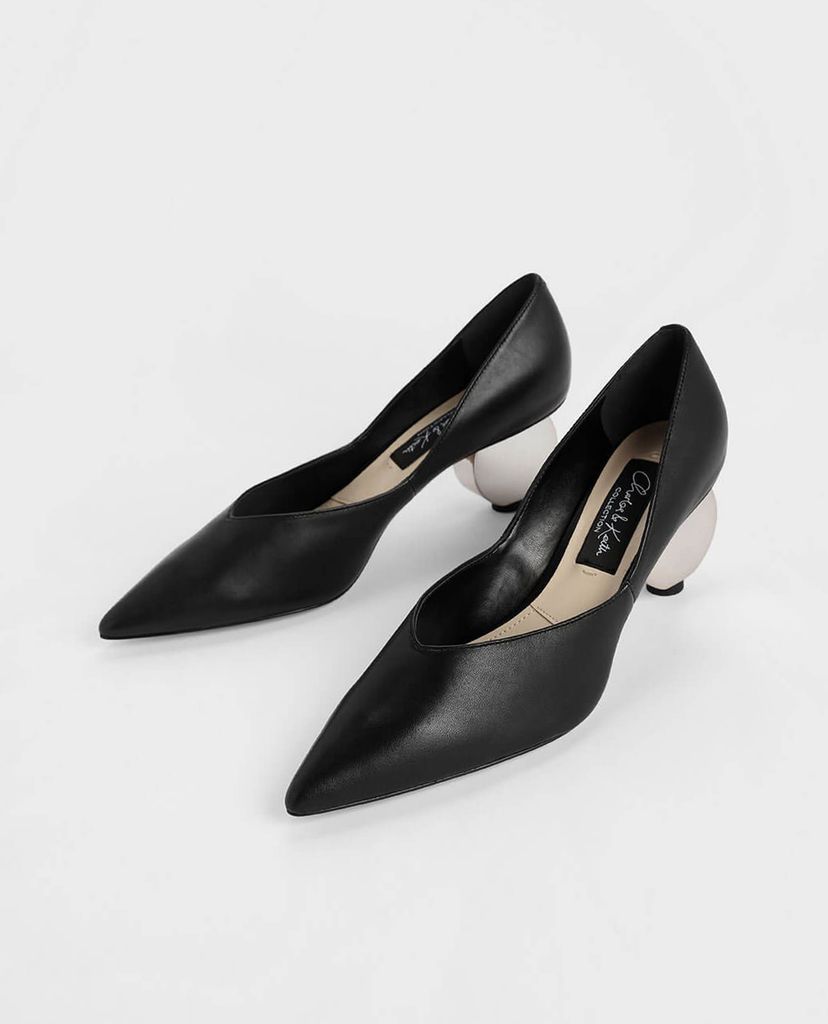 CHARLES & KEITH - Giày cao gót mũi nhọn V Cut Sculptural