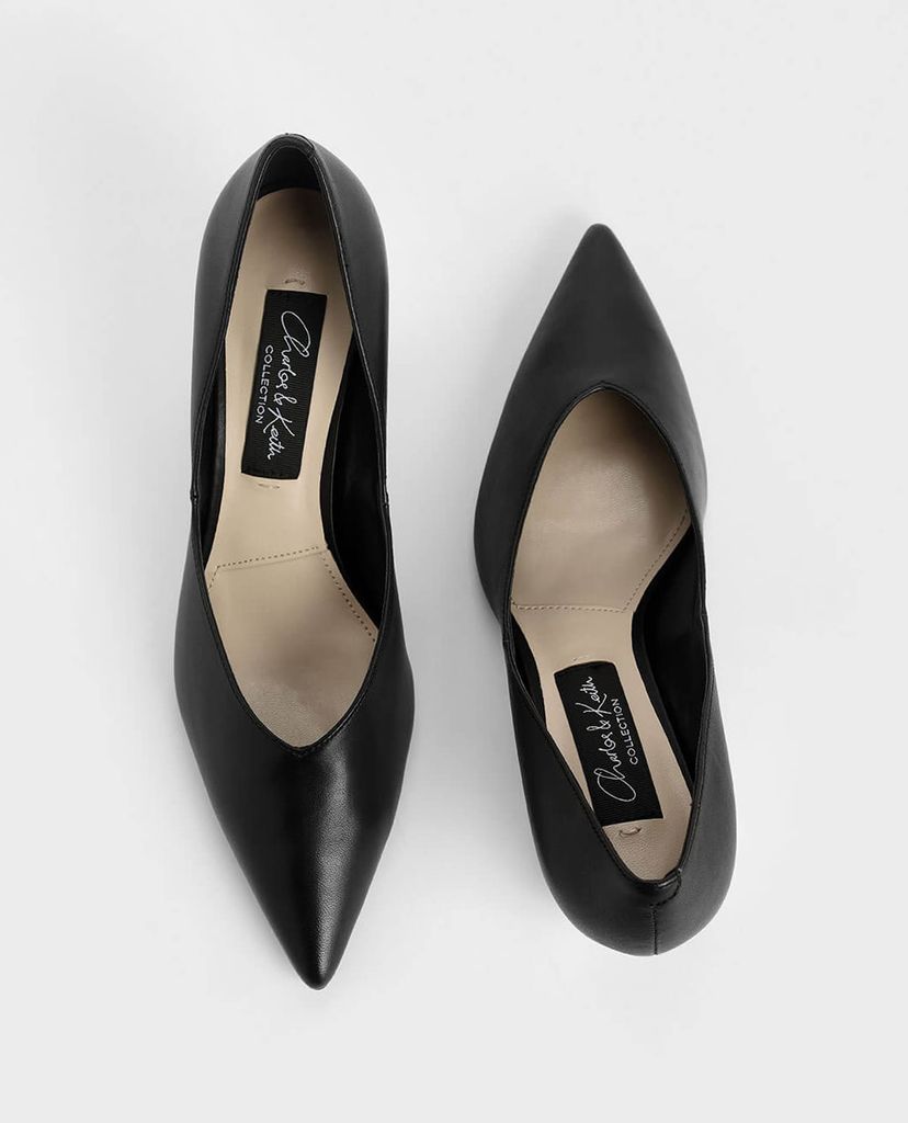 CHARLES & KEITH - Giày cao gót mũi nhọn V Cut Sculptural