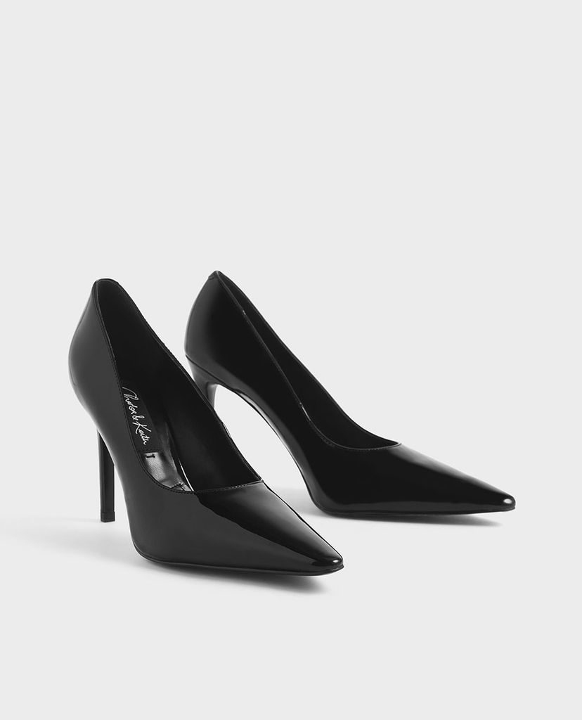 CHARLES & KEITH - Giày cao gót mũi nhọn Leather Pointed Toe Stiletto