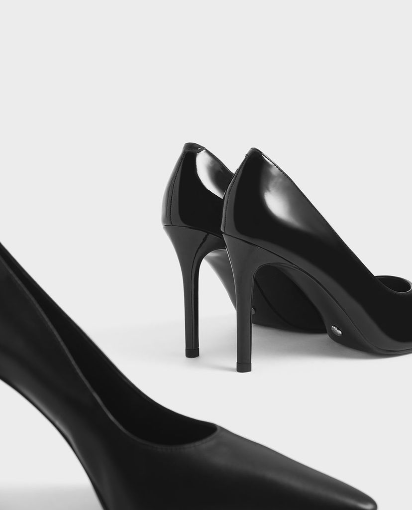 CHARLES & KEITH - Giày cao gót mũi nhọn Leather Pointed Toe Stiletto