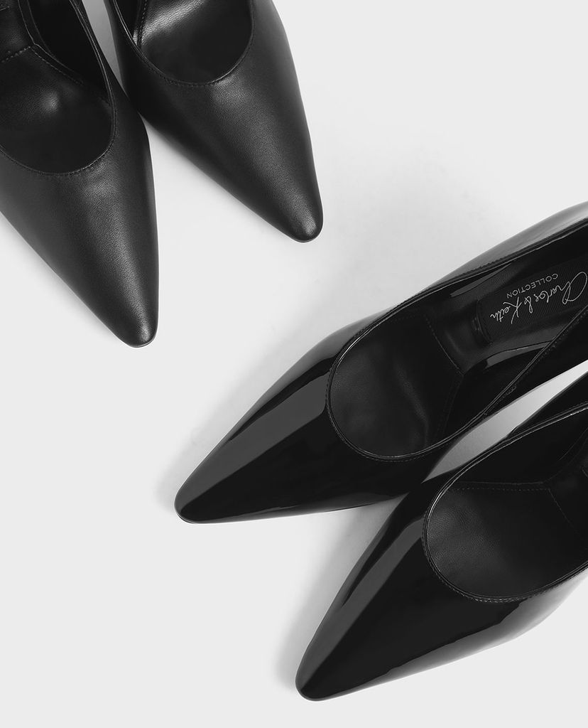 CHARLES & KEITH - Giày cao gót mũi nhọn Leather Pointed Toe Stiletto