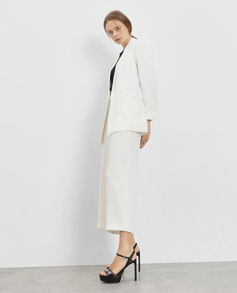 CHARLES & KEITH - Giày cao gót quai ngang đính hạt Leather Bedazzled
