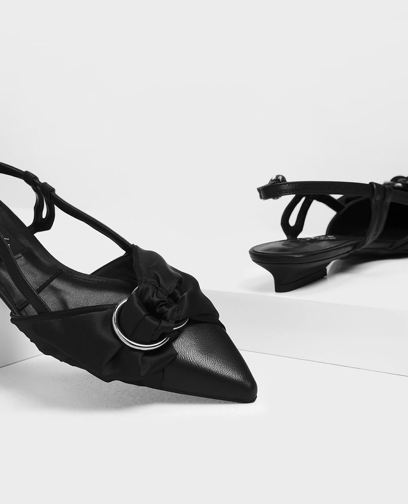 CHARLES & KEITH - Giày đế bệt phối nơ Ring Detail