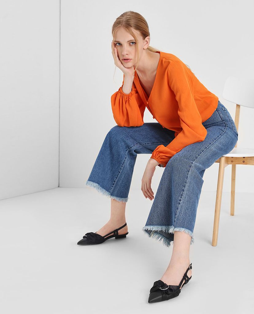CHARLES & KEITH - Giày đế bệt phối nơ Ring Detail