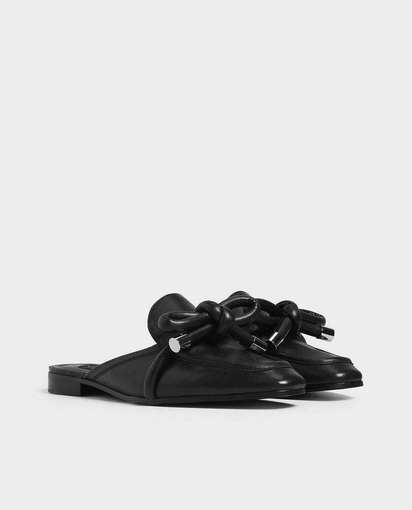 CHARLES & KEITH - Giày đế bệt phối nơ thắt Leather Bow