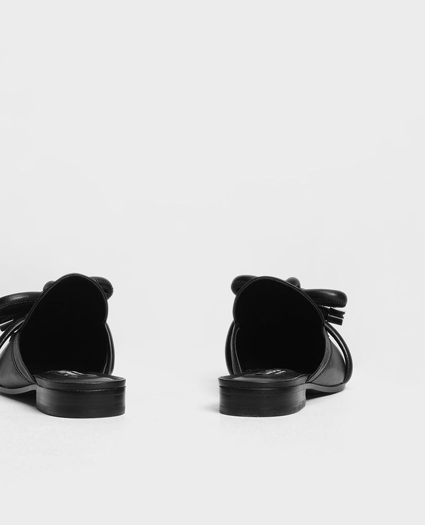 CHARLES & KEITH - Giày đế bệt phối nơ thắt Leather Bow