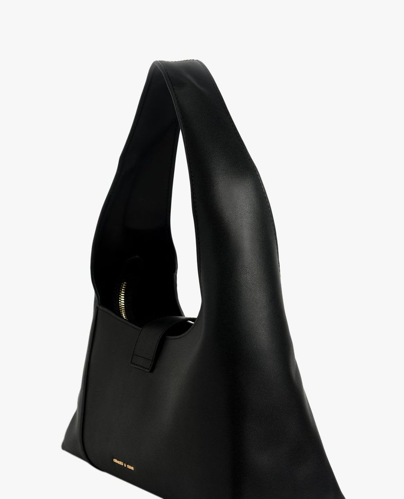 CHARLES & KEITH - Túi đeo vai nữ chữ nhật Leather Hobo