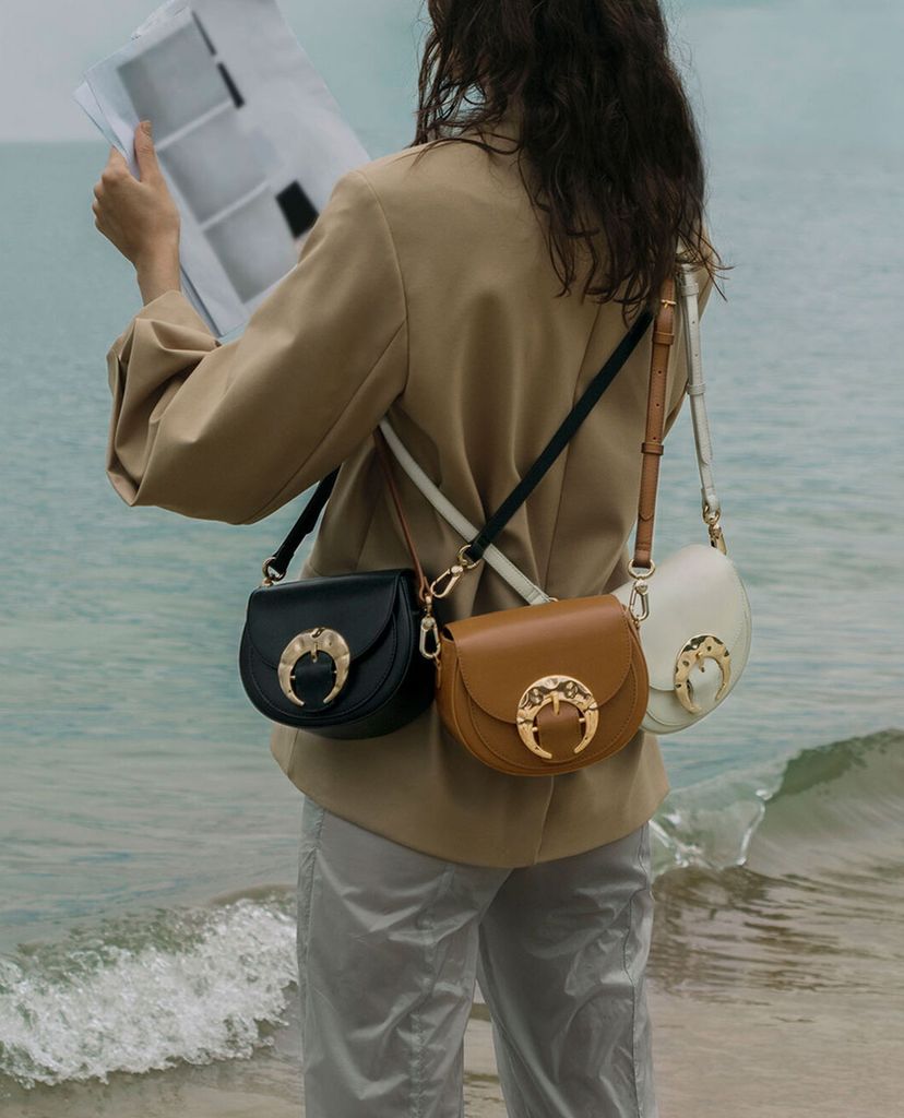 CHARLES & KEITH - Túi đeo chéo nữ Leather Saddle
