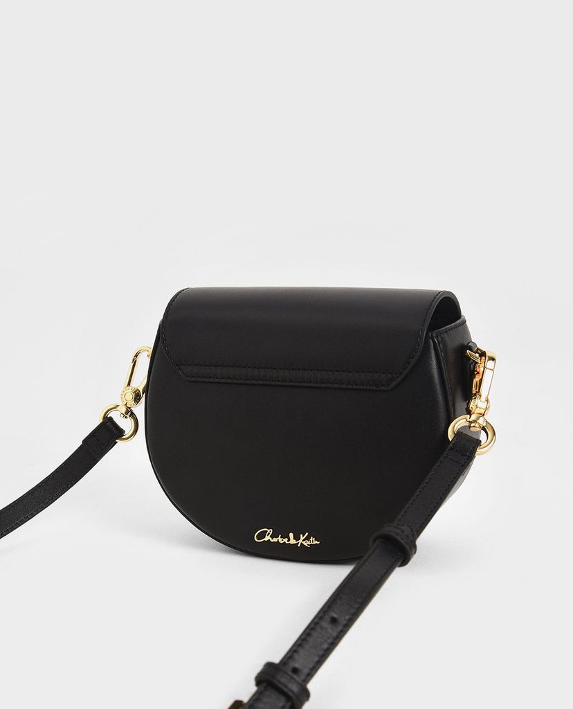 CHARLES & KEITH - Túi đeo chéo nữ Leather Saddle