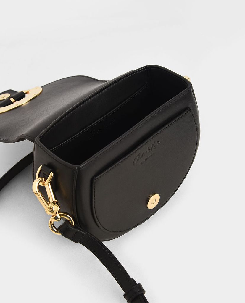 CHARLES & KEITH - Túi đeo chéo nữ Leather Saddle