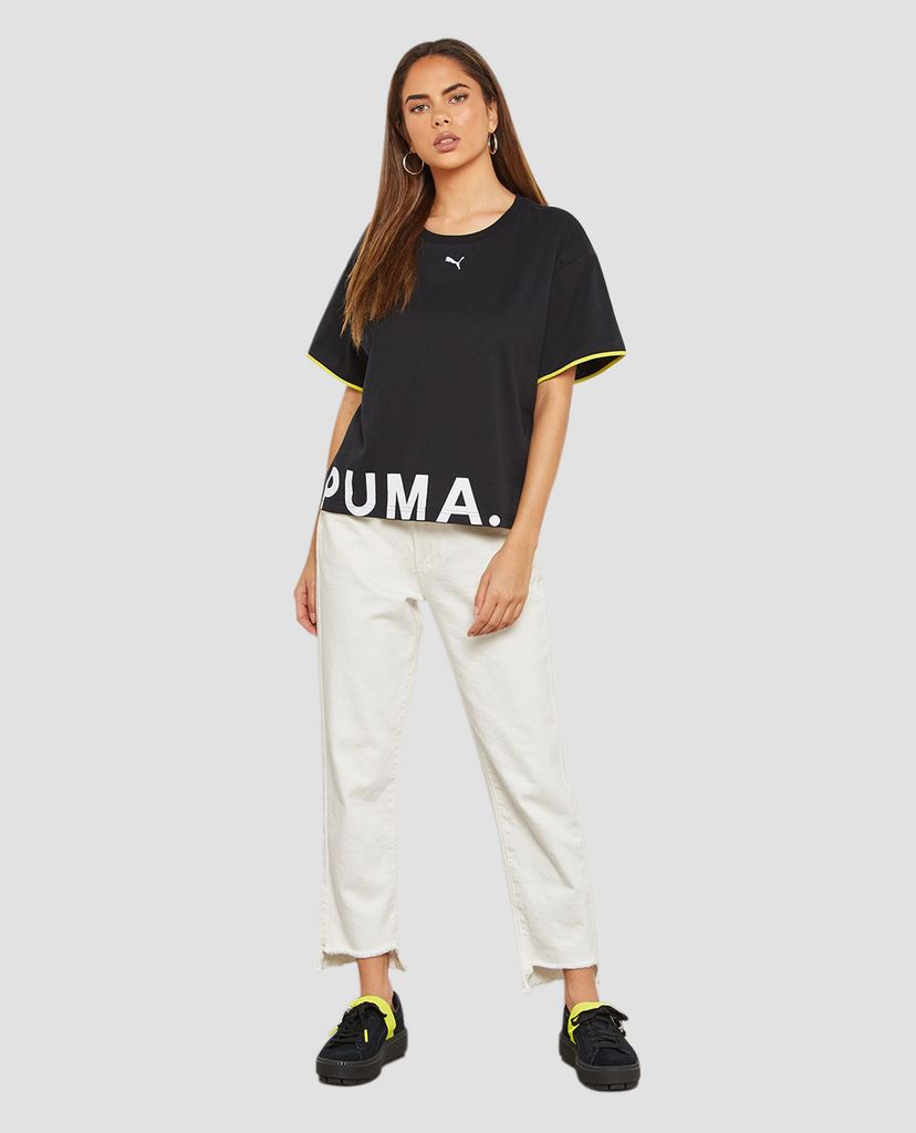 PUMA - Áo thun nữ viền tay Chase Cotton