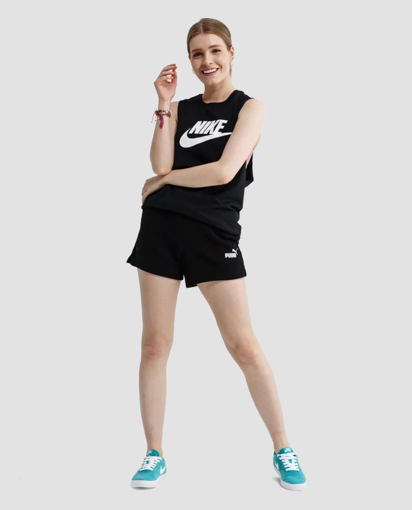 PUMA - Quần short nữ Black ESS Cotton