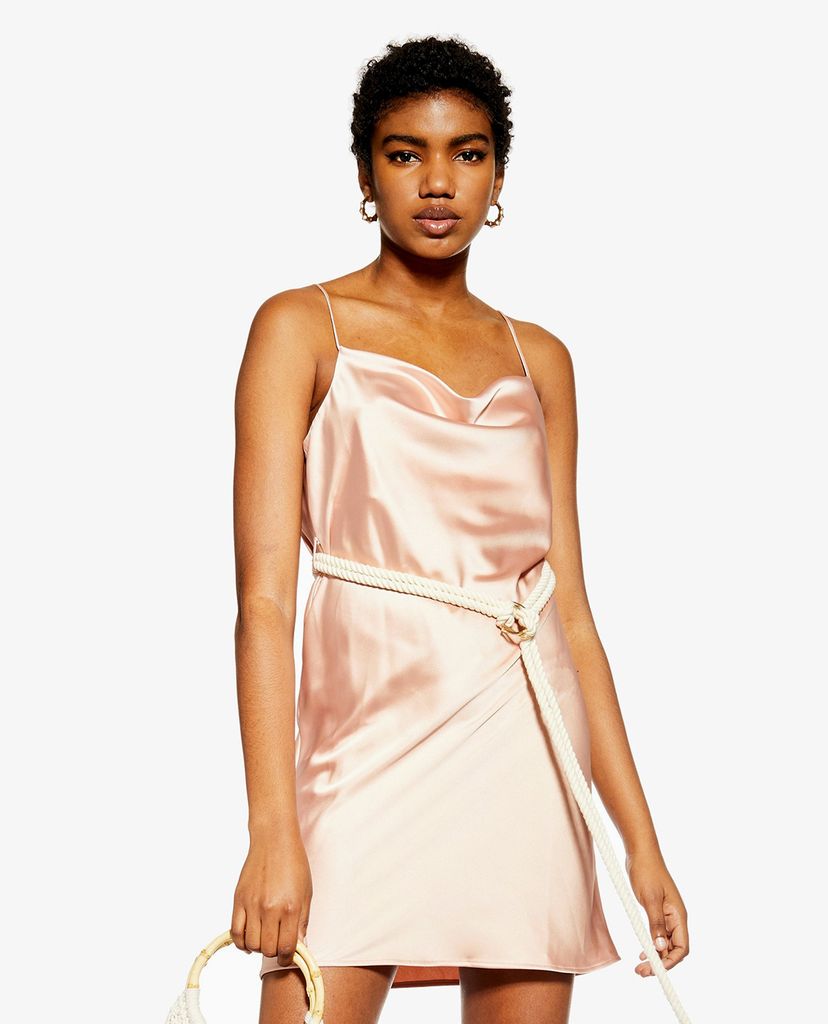 TOPSHOP - Đầm mini hai dây cổ đổ Rope Belt