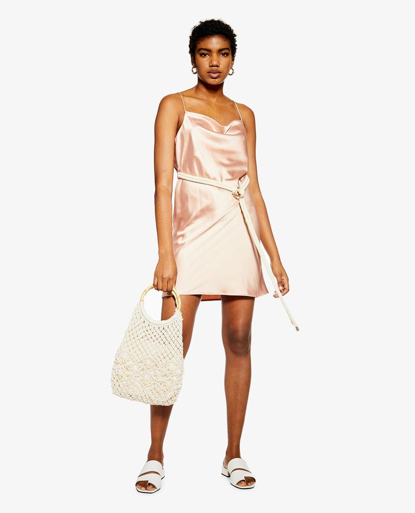 TOPSHOP - Đầm mini hai dây cổ đổ Rope Belt