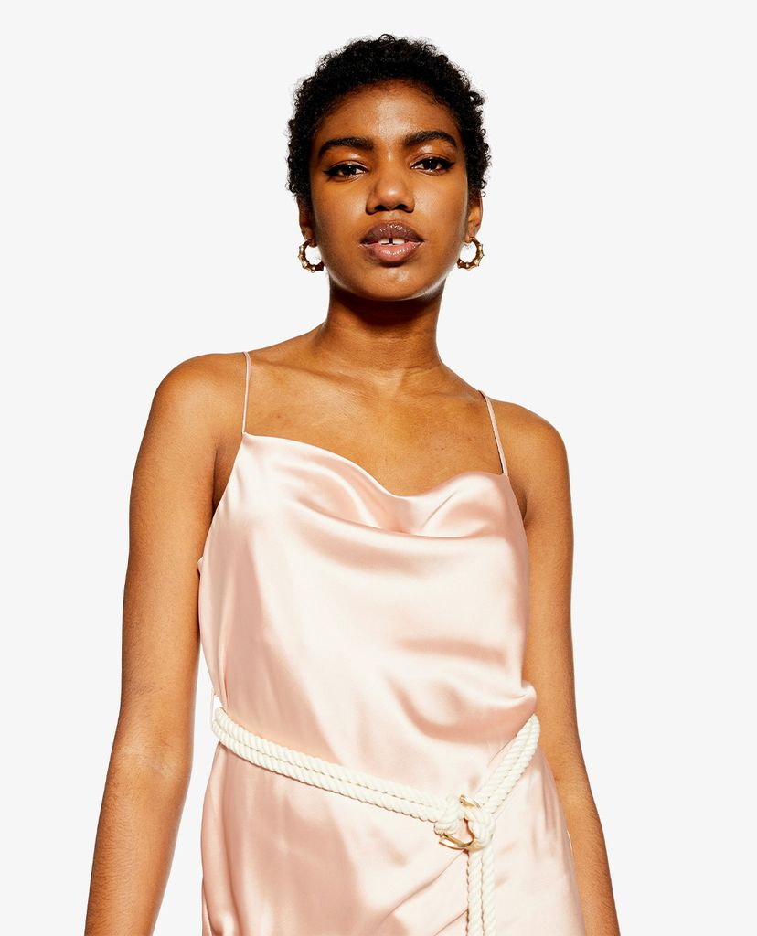 TOPSHOP - Đầm mini hai dây cổ đổ Rope Belt