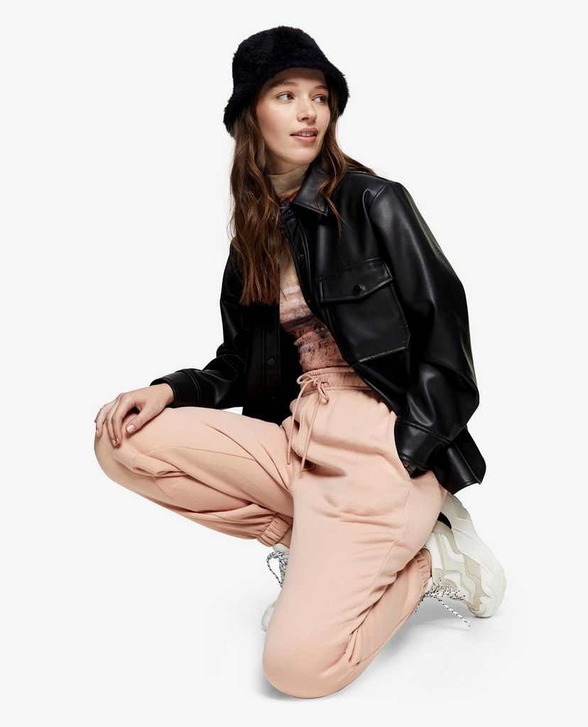 TOPSHOP - Quần jogger nữ bo gấu Pale Pink 90'S Oversized
