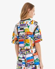 PUMA - Áo croptop nữ cổ tròn ngắn tay International Printed Sportstyle