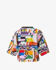 PUMA - Áo croptop nữ cổ tròn ngắn tay International Printed Sportstyle