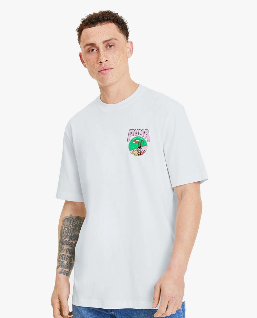 PUMA - Áo thun nam cổ tròn tay ngắn Downtown Graphic