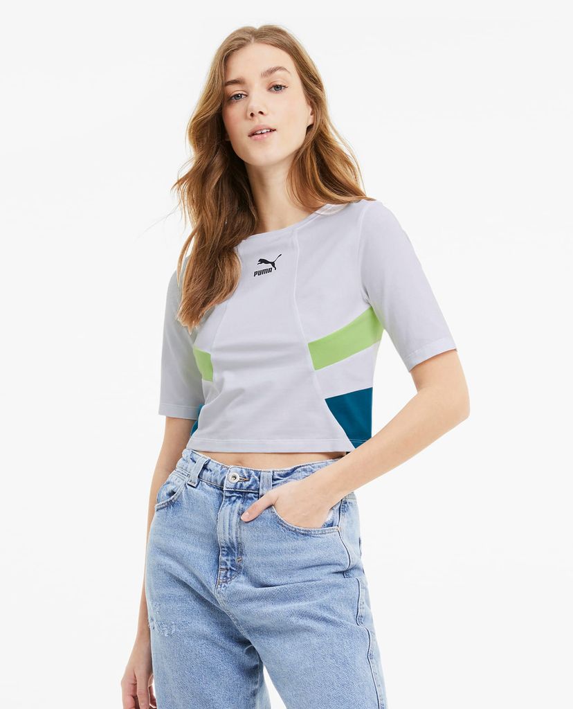 PUMA - Áo croptop nữ cổ tròn tay ngắn TFS Retro Crop
