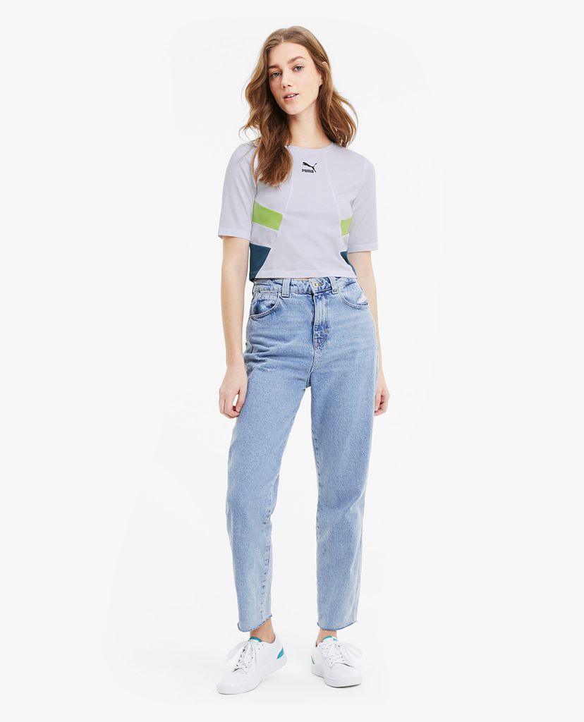 PUMA - Áo croptop nữ cổ tròn tay ngắn TFS Retro Crop