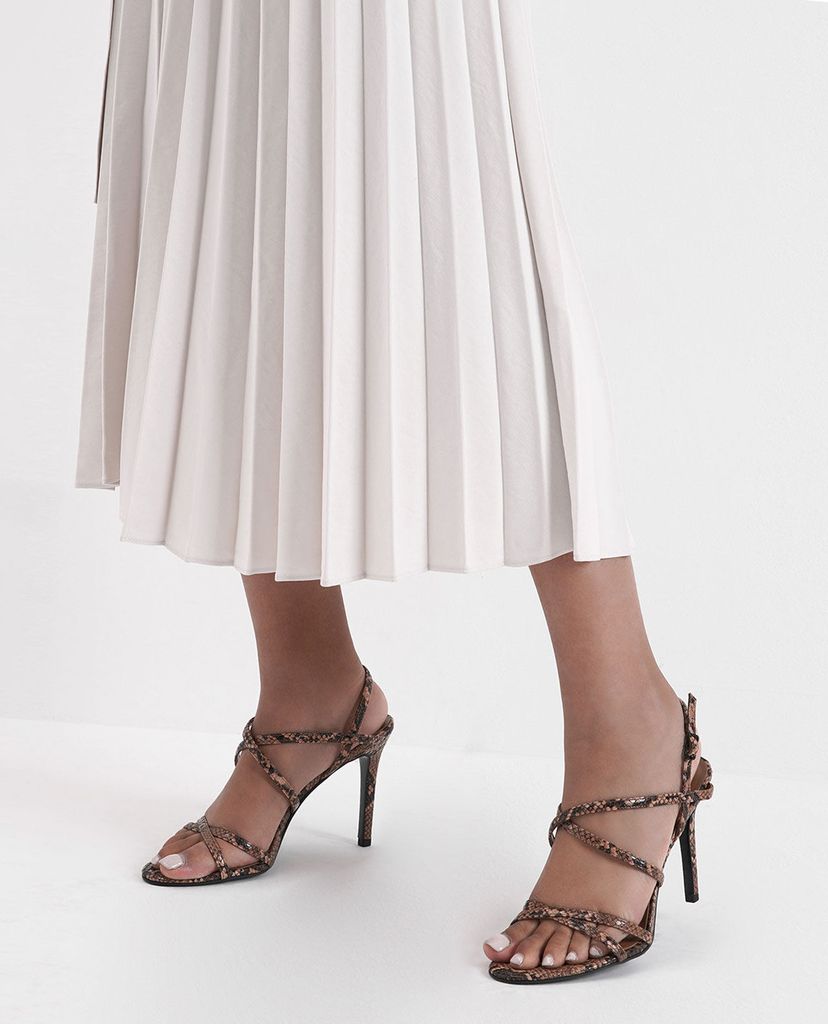 CHARLES & KEITH - Giày cao gót hở mũi Criss Cross Strappy