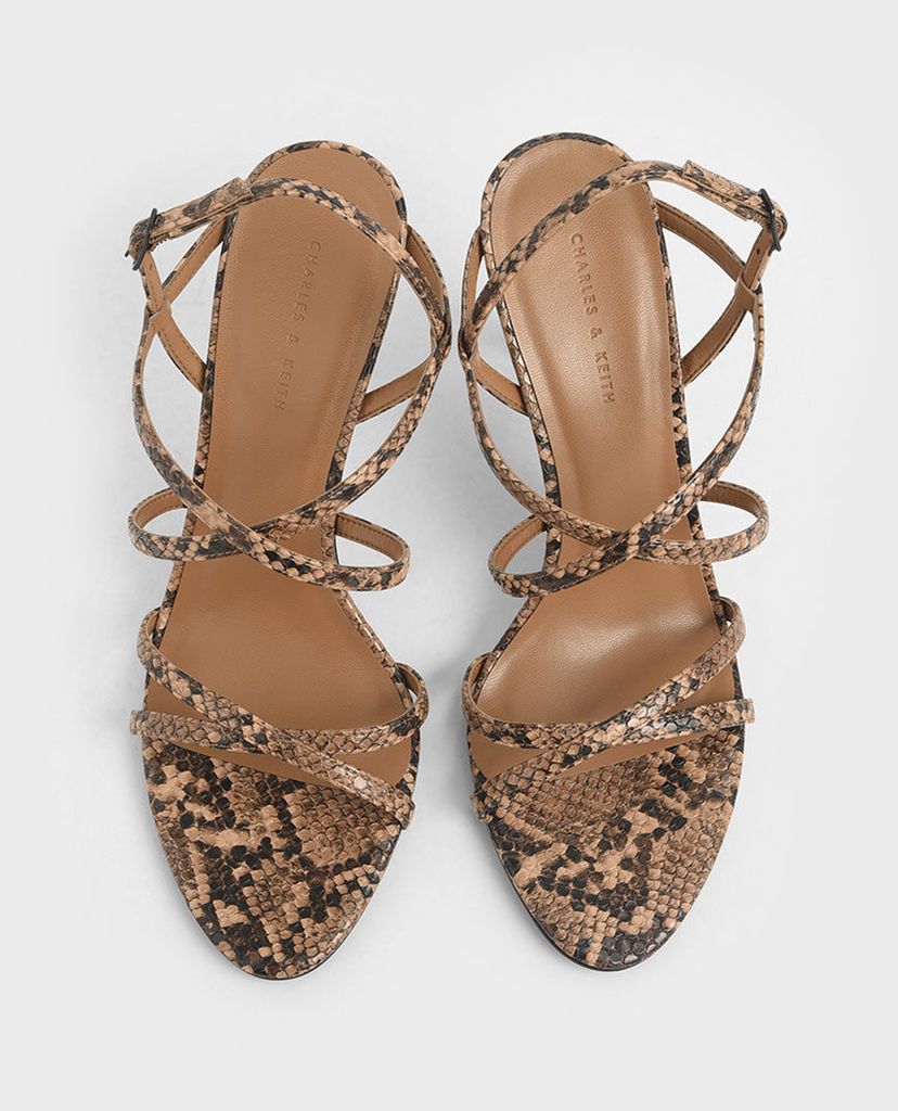 CHARLES & KEITH - Giày cao gót hở mũi Criss Cross Strappy
