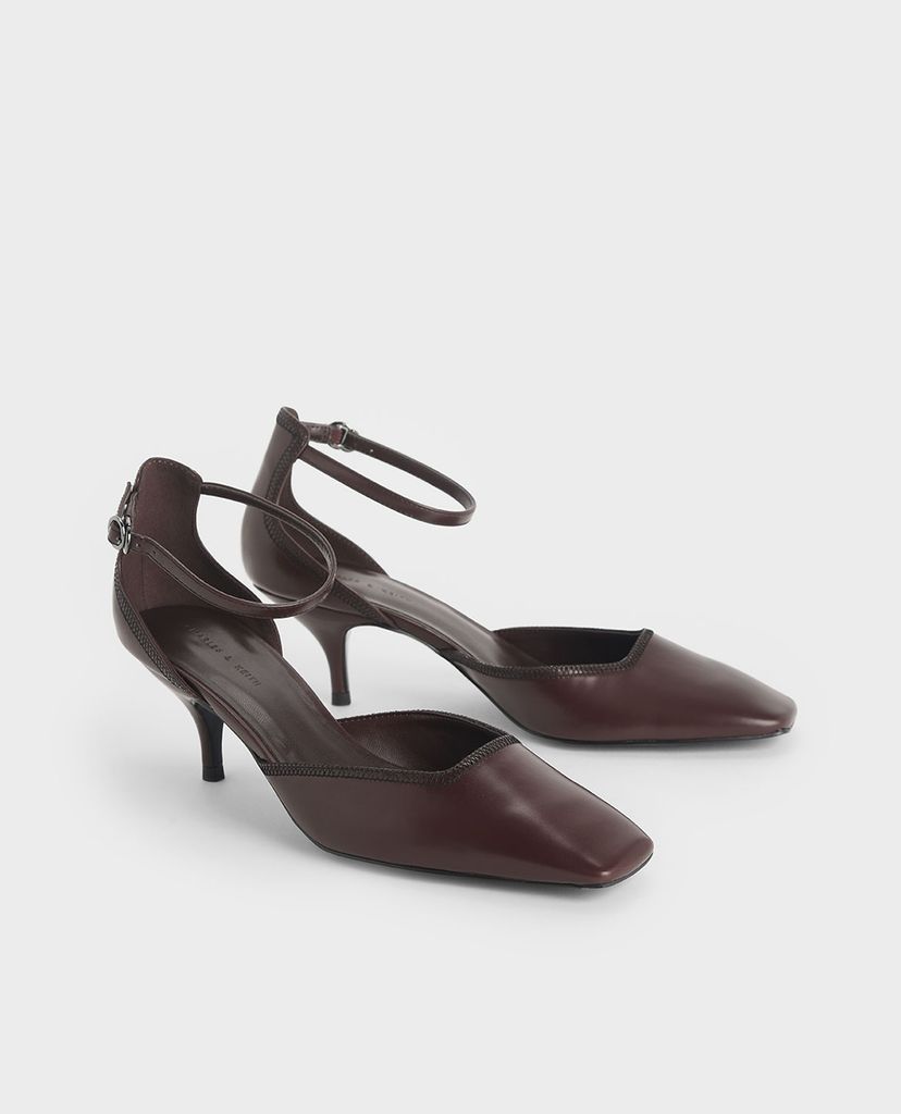 CHARLES & KEITH - Giày cao gót mũi vuông Stitch Detail D Orsay